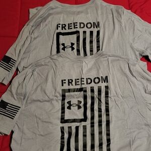 BUNDLE! 2-Under Armour Men's Freedom Tee in Light Gray